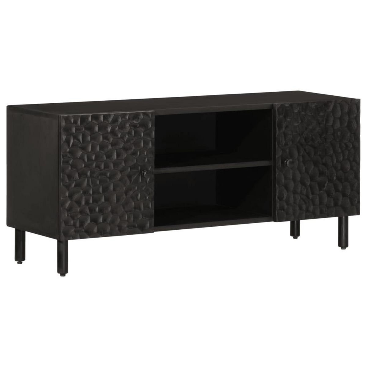 VIDAXL Meuble TV noir 105x33x46 cm bois massif de manguier