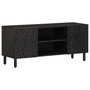 Voir la diapositive 1 : VIDAXL Meuble TV noir 105x33x46 cm bois massif de manguier