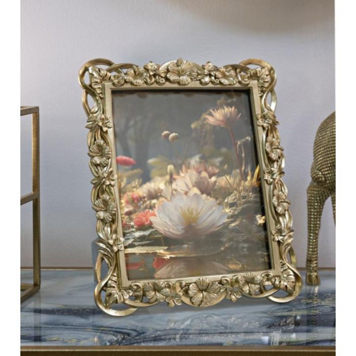 Paris Prix Cadre Photo Déco Fleurs  Flossy  20x25cm Or