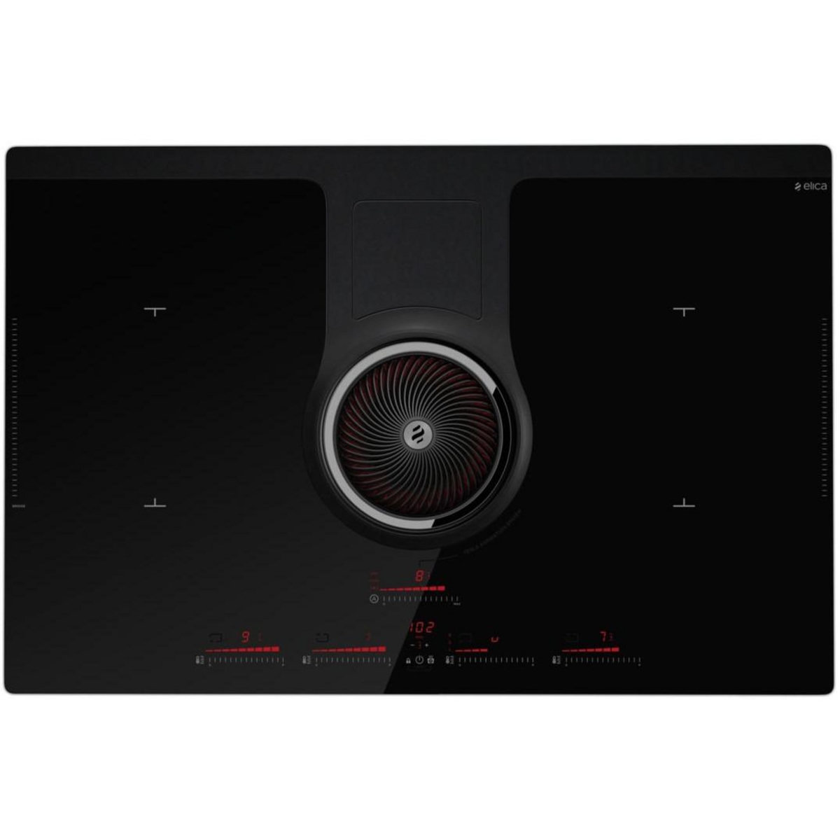 ELICA Table de cuisson aspirante induction 83cm 4 feux 7400w noir - prf0120976