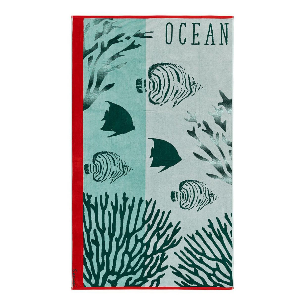 Sensei Maison Serviette de plage velours 100x180 cm BLUE OCEAN