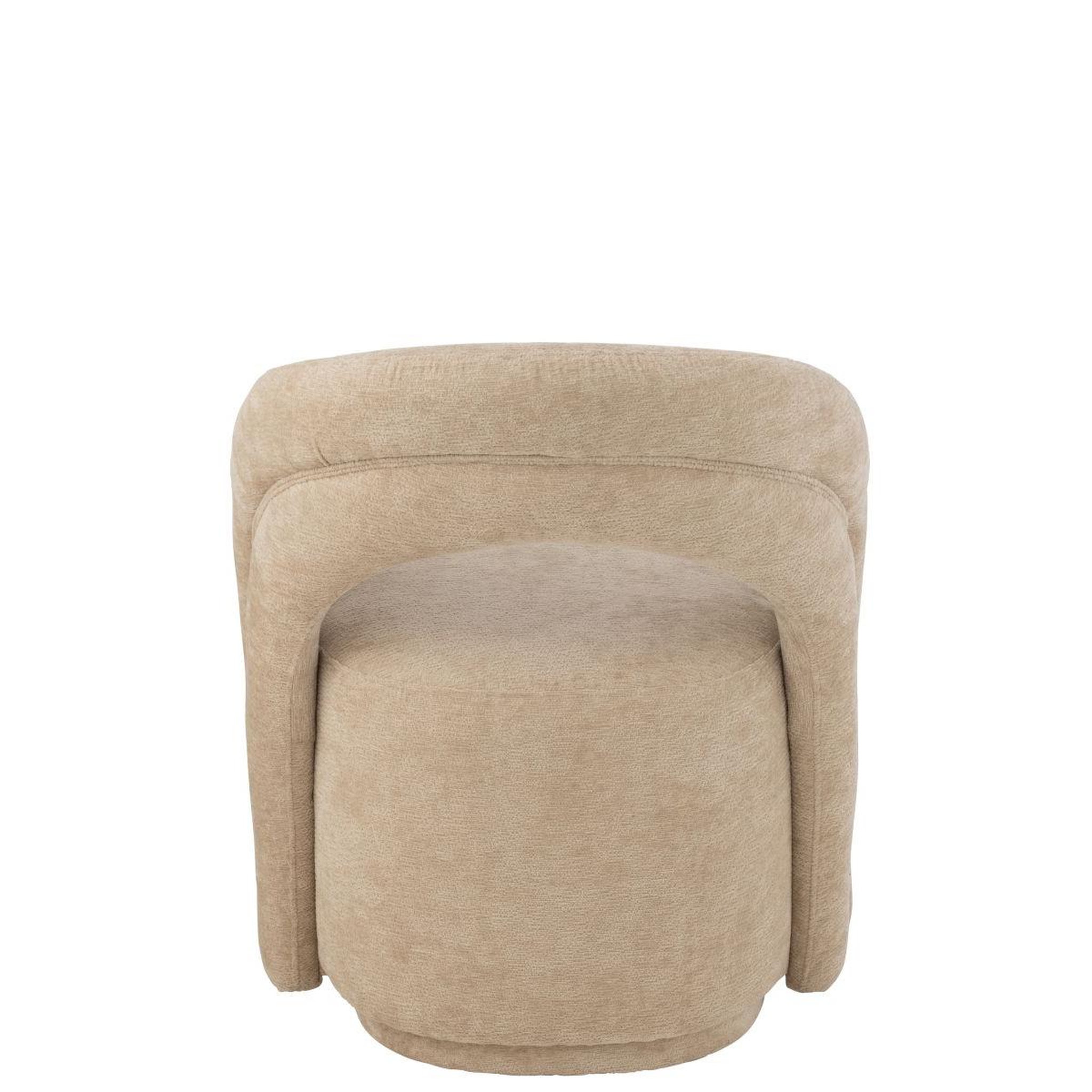 Voir la diapositive 4 : J-LINE Fauteuil design arrondi  anise  80cm beige