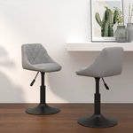 VIDAXL Chaises pivotantes a manger lot de 2 Gris clair Velours