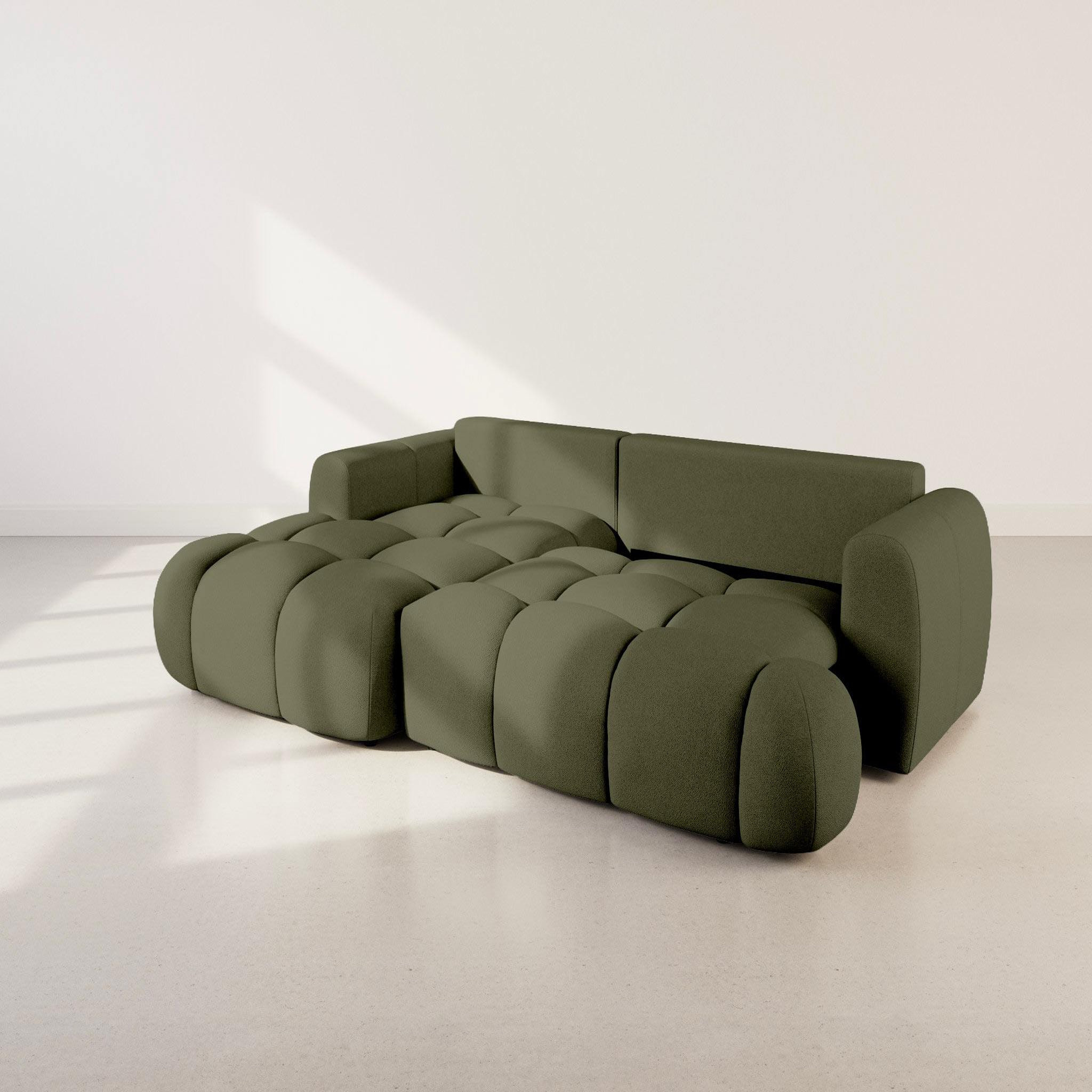 Voir la diapositive 5 : BEST MOBILIER Yulin - canapé d'angle gauche 4 places convertible avec coffre en tissu bouclette