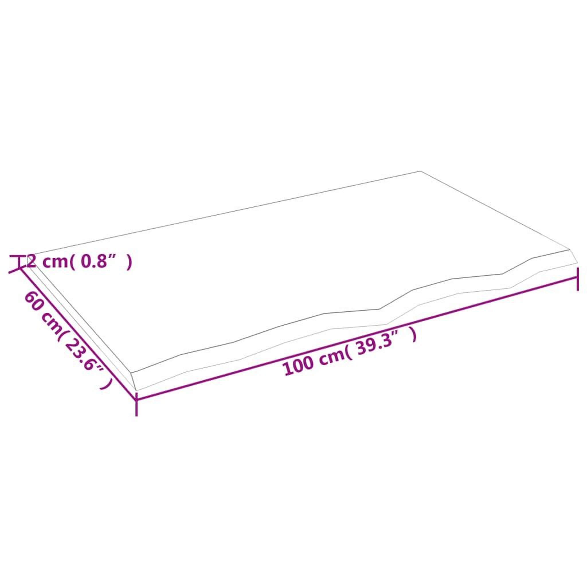 Voir la diapositive 6 : VIDAXL Dessus de table marron clair 100x60x2 cm bois chene traite