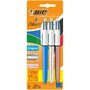 BIC Lot de 3 stylos bille 4 couleurs rétractables format spécial