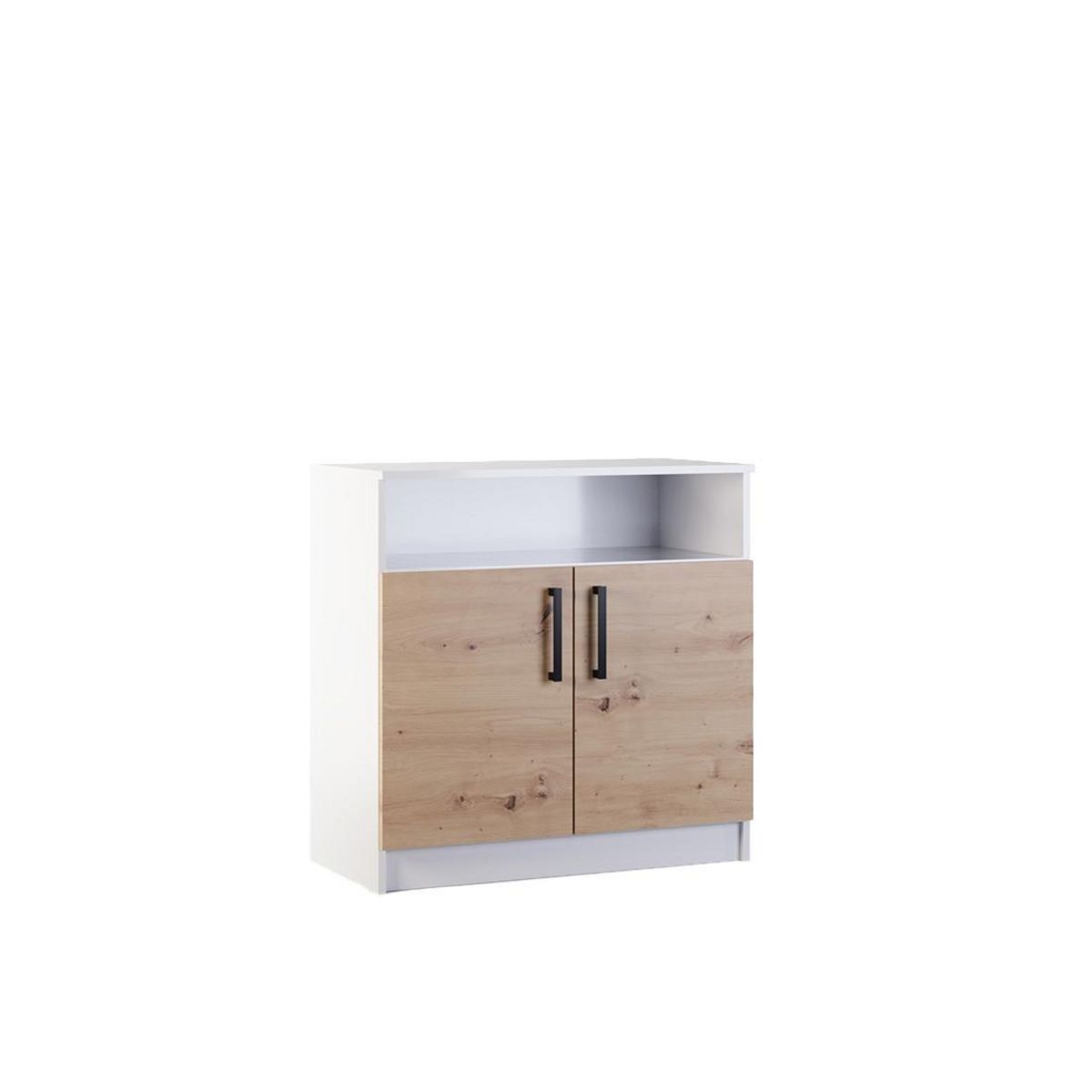 BEST MOBILIER Hayato - commode - effet bois et blanc - 80 cm
