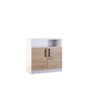 Voir la diapositive 1 : BEST MOBILIER Hayato - commode - effet bois et blanc - 80 cm