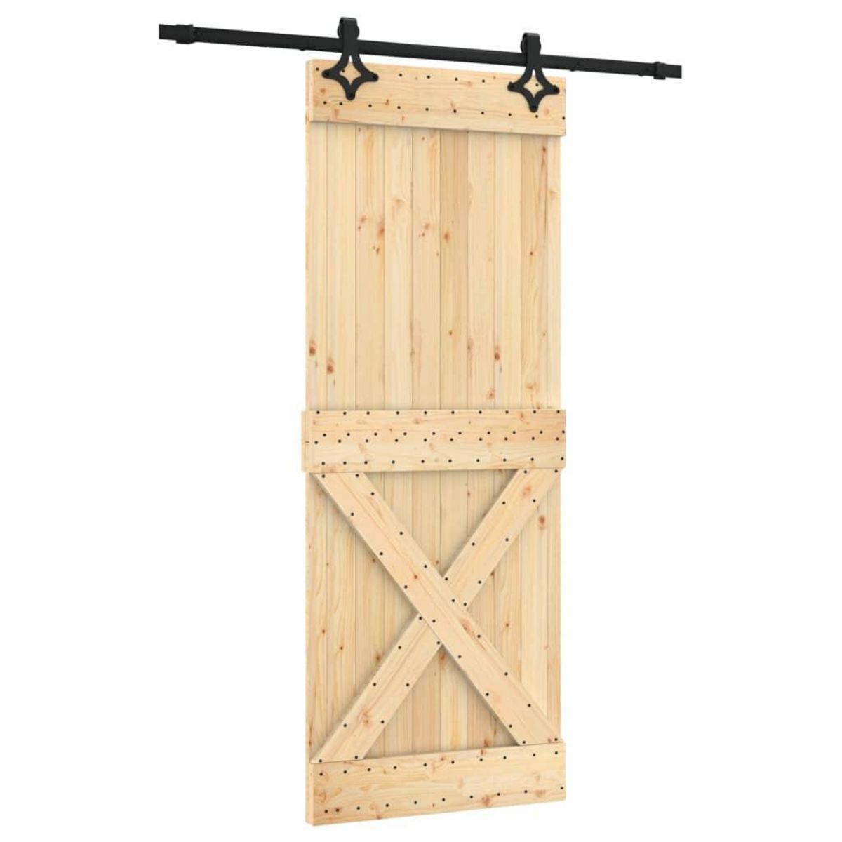 VIDAXL Porte coulissante et kit de quincaillerie 80x210 cm pin massif