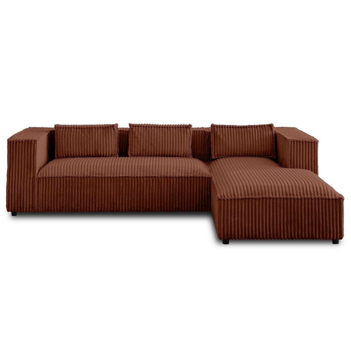 LISA DESIGN Stella - canapé d'angle droit - 4 places - en velours côtelé grosses côtes