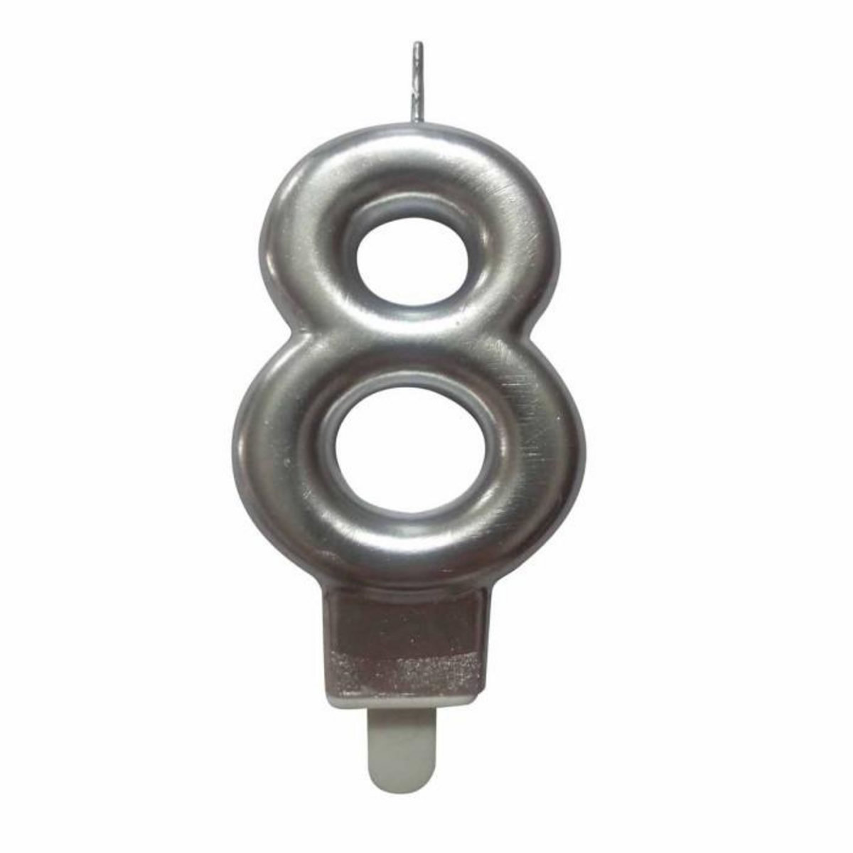 Paris Prix Bougie d'Anniversaire  Chiffre 8  7cm Argent
