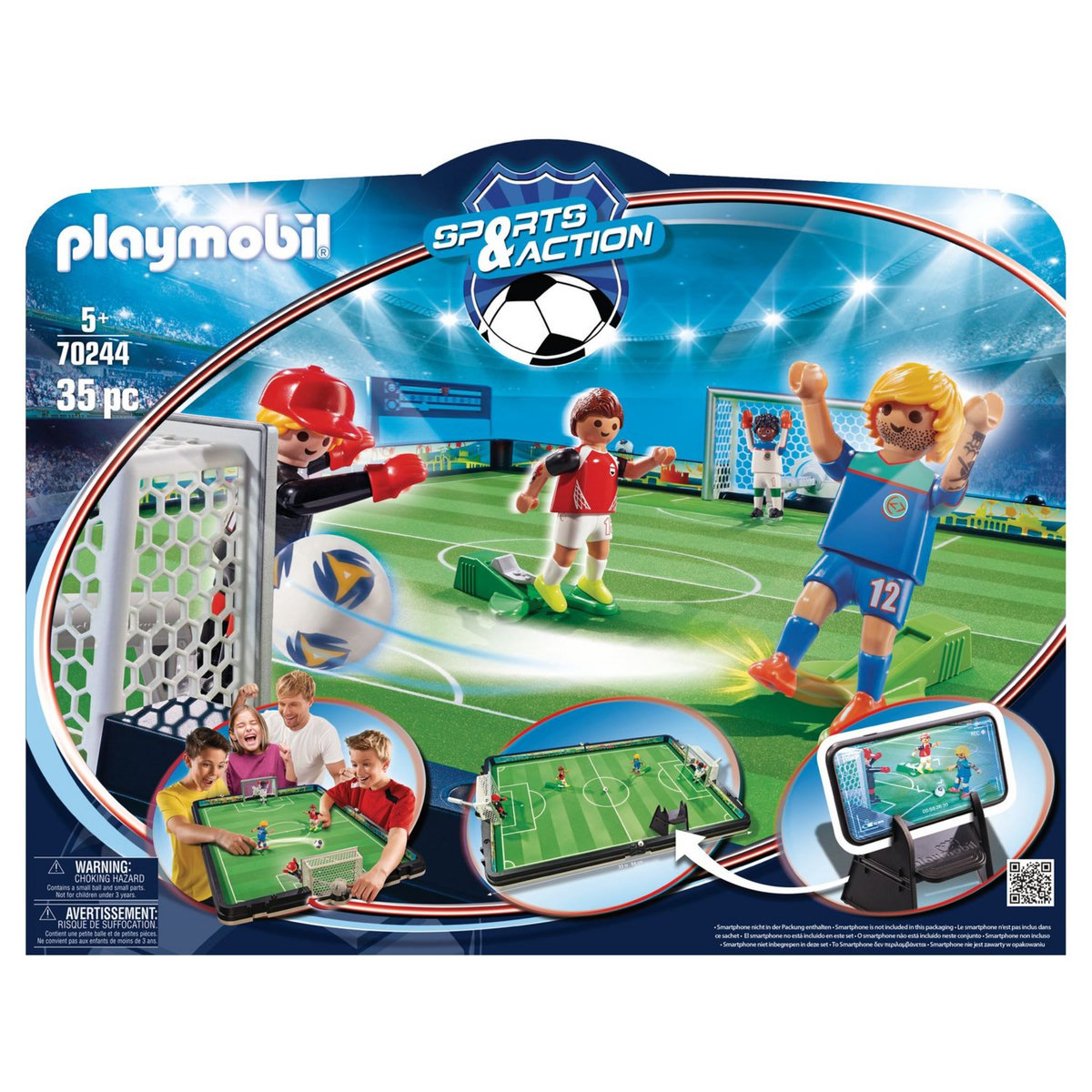 PLAYMOBIL 70244 - Sports et Action - Grand terrain de football transportable