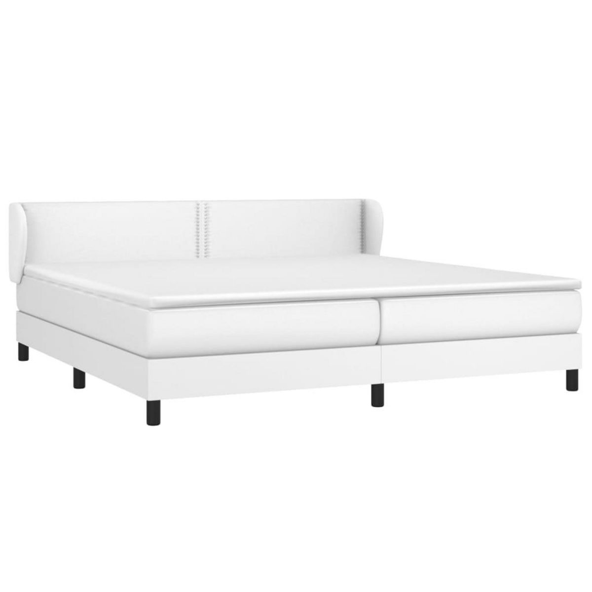 VIDAXL Sommier a lattes de lit avec matelas Blanc 200x200cm Similicuir