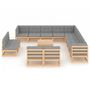 Voir la diapositive 2 : VIDAXL Salon de jardin 14 pcs avec coussins Bois de pin massif