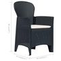 Voir la diapositive 6 : VIDAXL Chaises de jardin lot de 2 avec coussin Anthracite Plastique