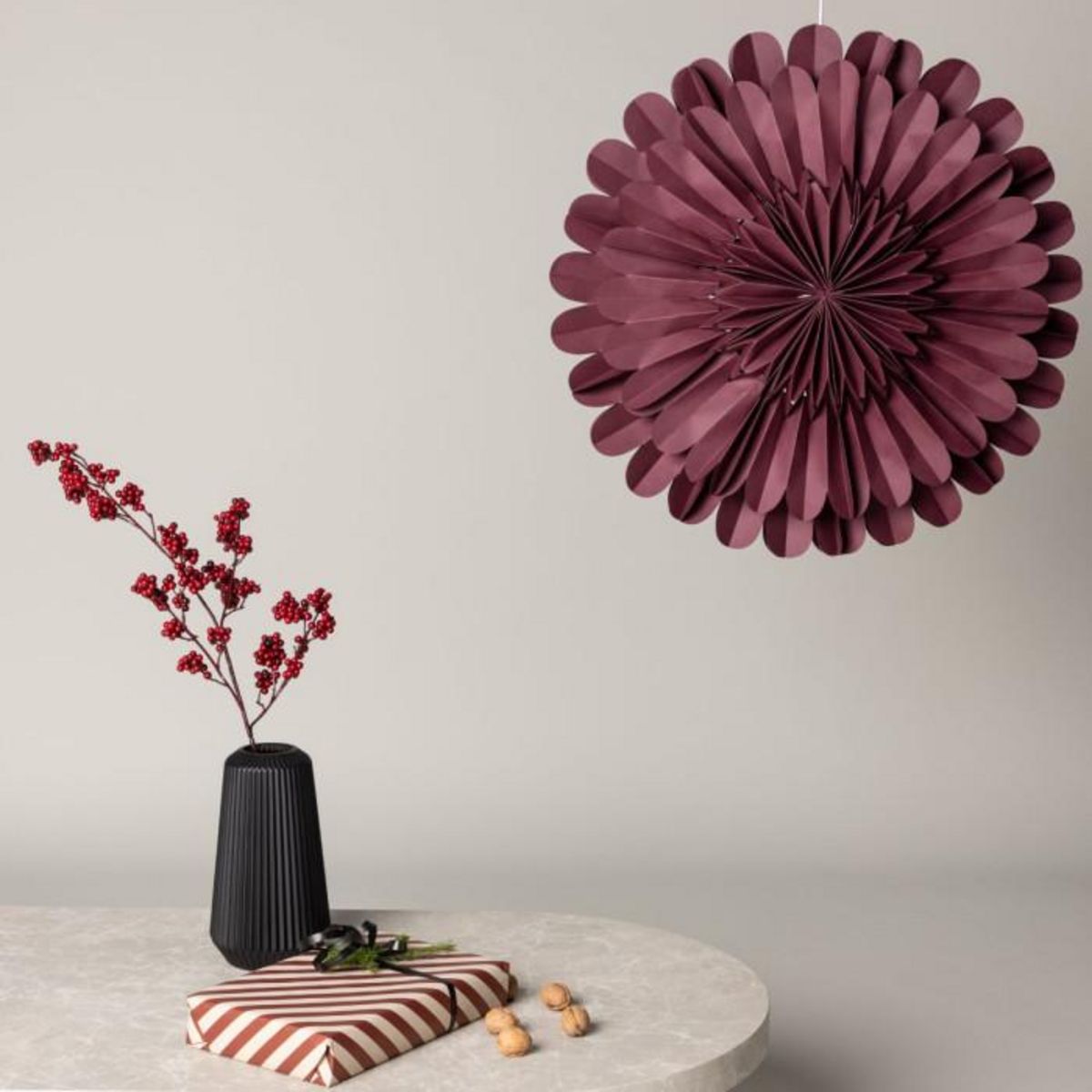 Paris Prix Lampe Suspension Déco  Jarvson  60cm Rouge Foncé