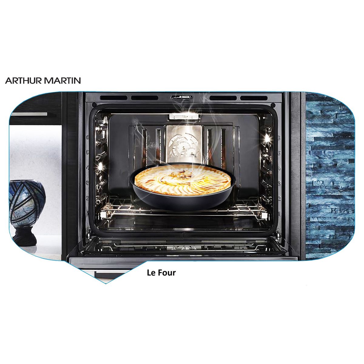 Arthur Martin Batterie de cuisine Induction 6 pièces aluminium revêtement anti adhérent sans PFOA noire 