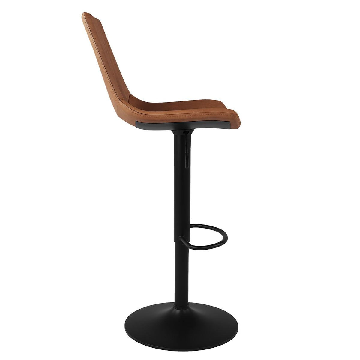 Rendez vous déco Lot de 2 chaises de bar réglables 62,5/83 cm camel en cuir synthétique - Killi