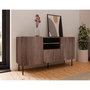 Voir la diapositive 5 : BEST MOBILIER Franco - buffet bas - effet bois - 2 portes, 2 niches et 1 tiroirs - 150 cm