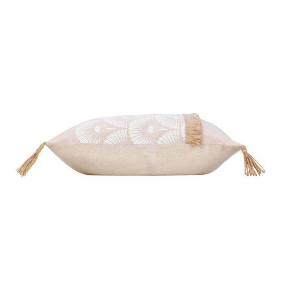 Paris Prix Coussin Déco Imprimé  Bahina  40x40cm Beige & Blanc