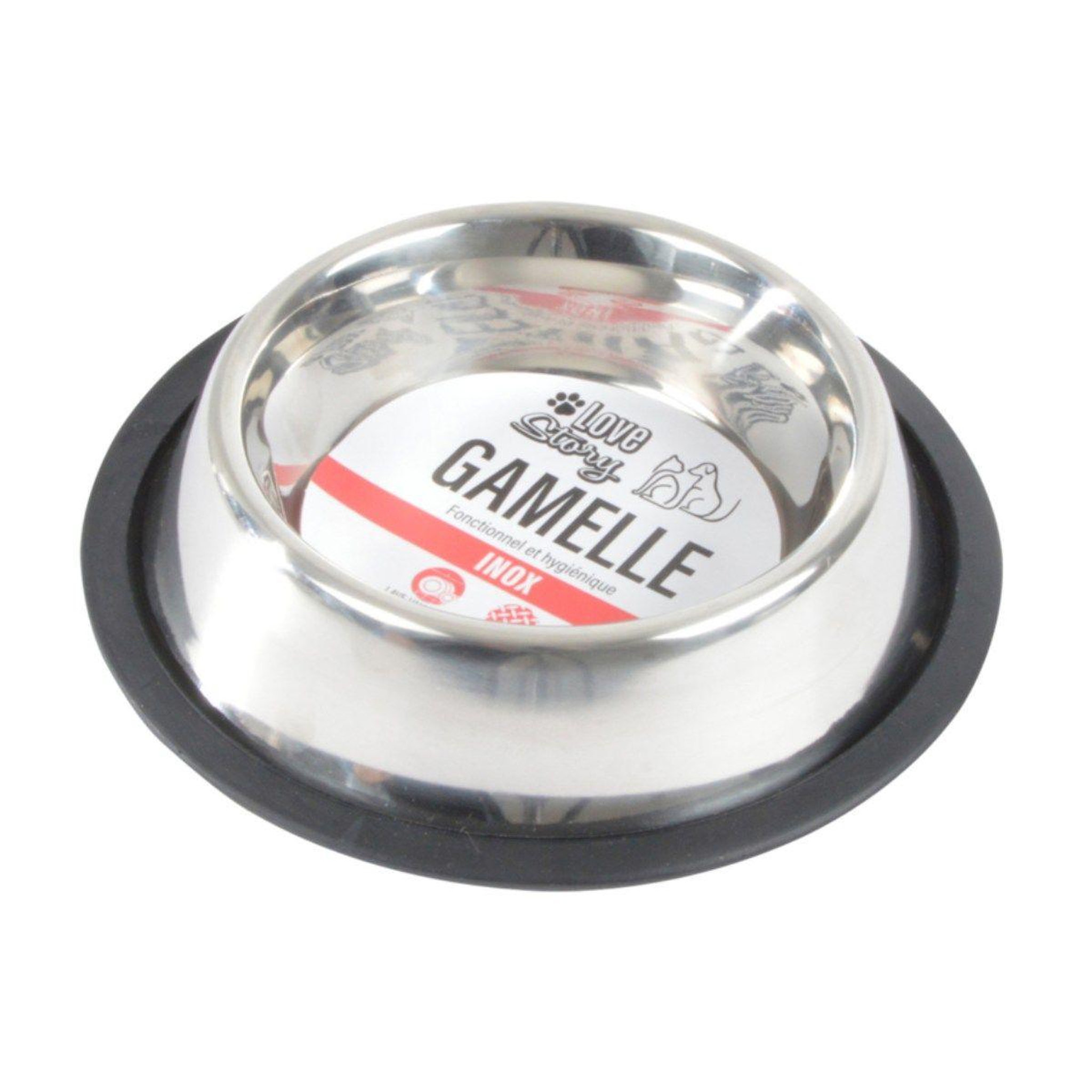 Voir la diapositive 1 : HOMEA Gamelle pour chien & chat  antidérapante  24cm argent