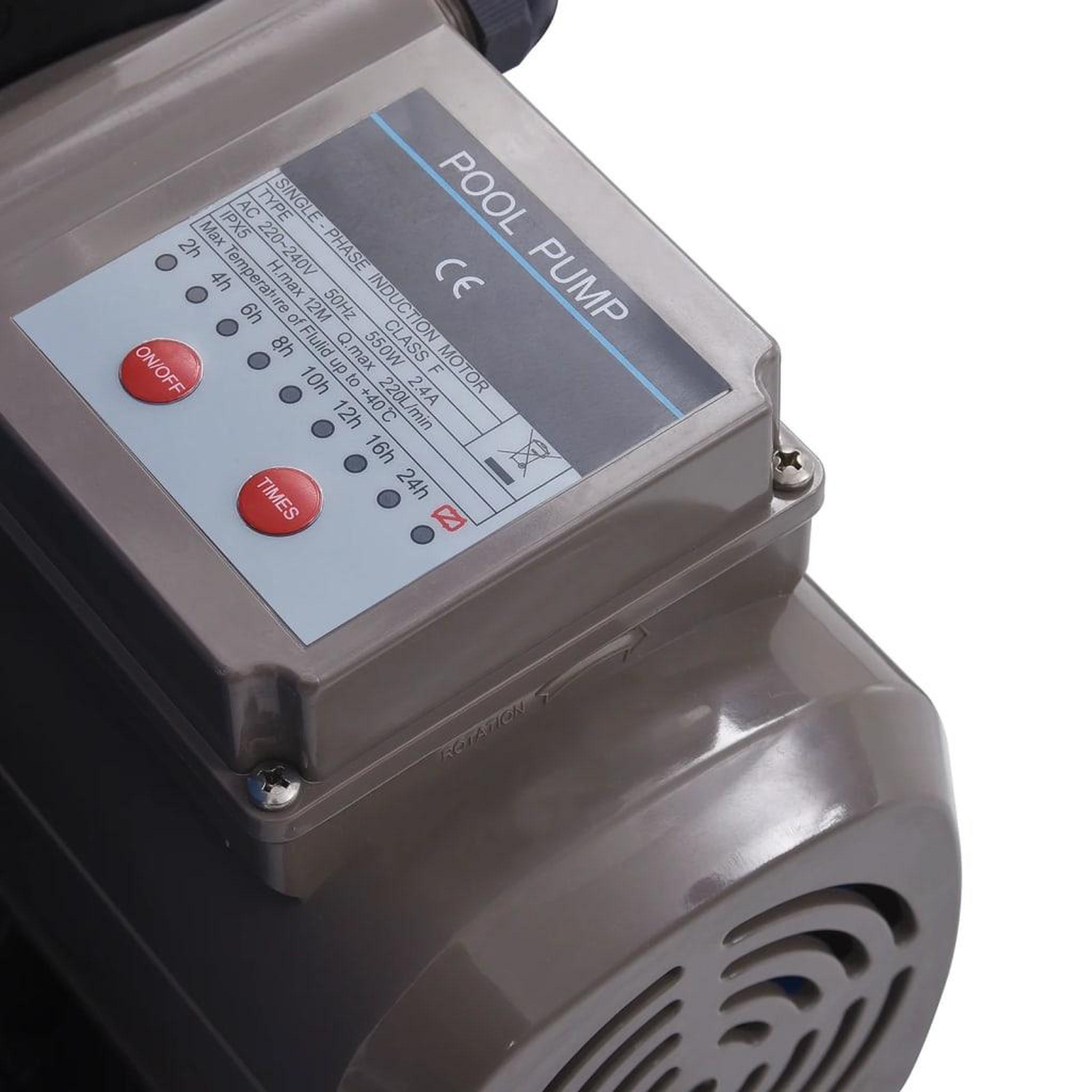 Voir la diapositive 4 : VIDAXL Pompe filtrante a sable avec minuterie 530 w 10980 l/h