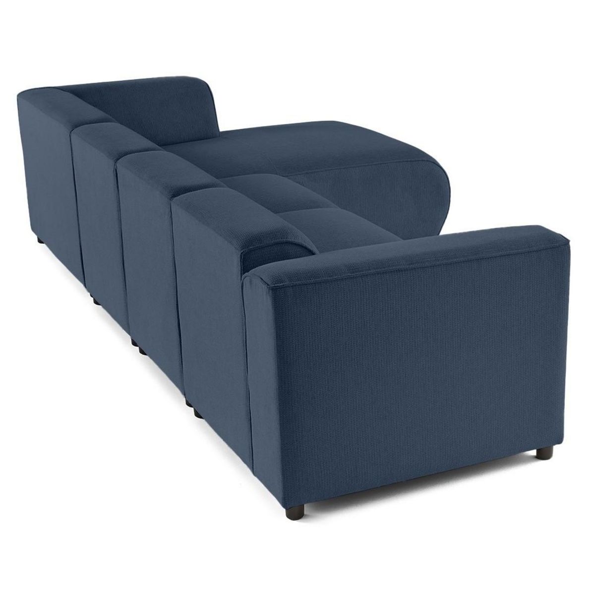 LISA DESIGN Suaro - canapé modulable d'angle droit 5 places en tissu texturé