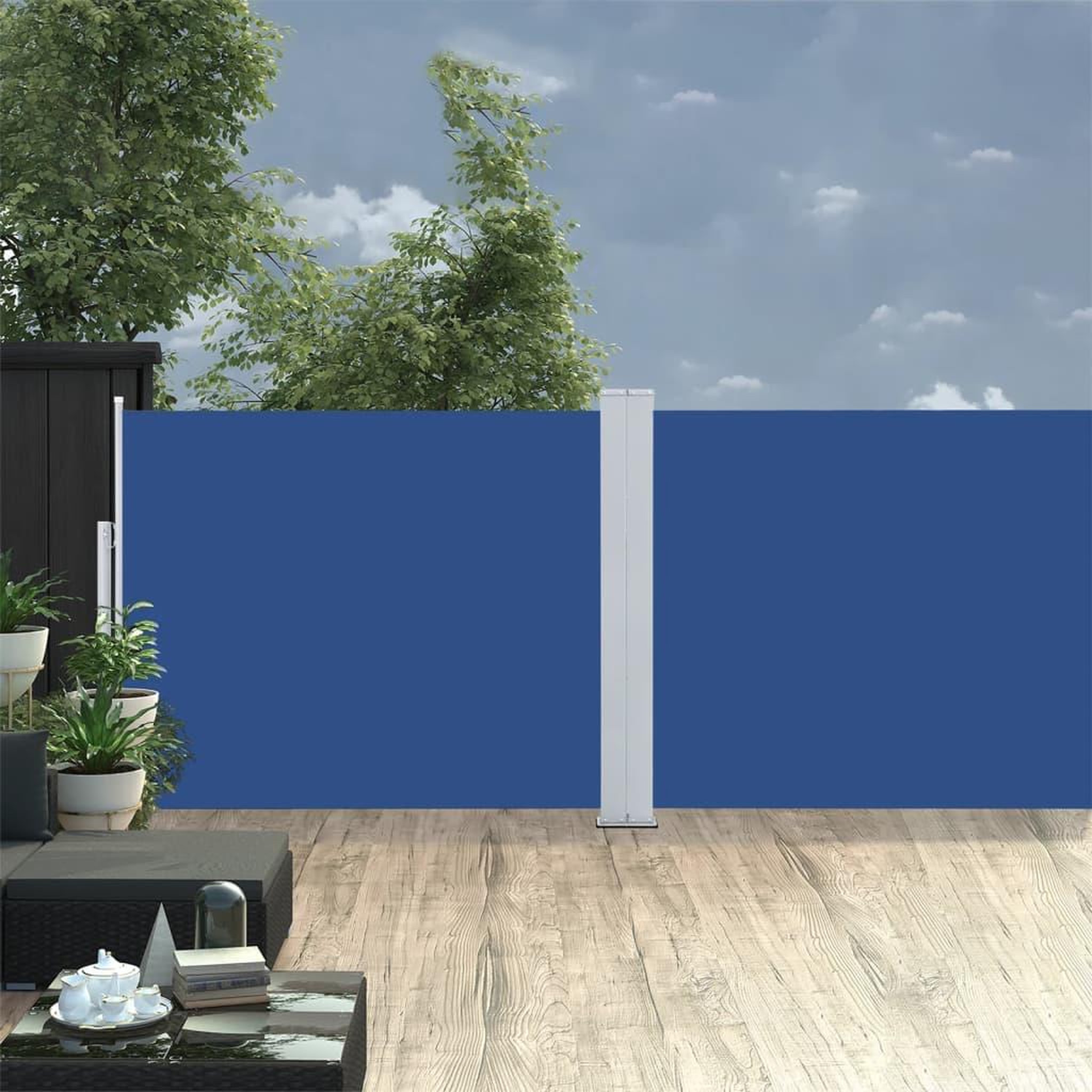 Voir la diapositive 1 : VIDAXL Auvent lateral retractable Bleu 140 x 1000 cm