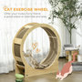 Voir la diapositive 5 : PAWHUT Roue d'exercice pour chat - frein, grattoirs - dim. 91L x 33,5P x 94H cm - aspect bois naturel