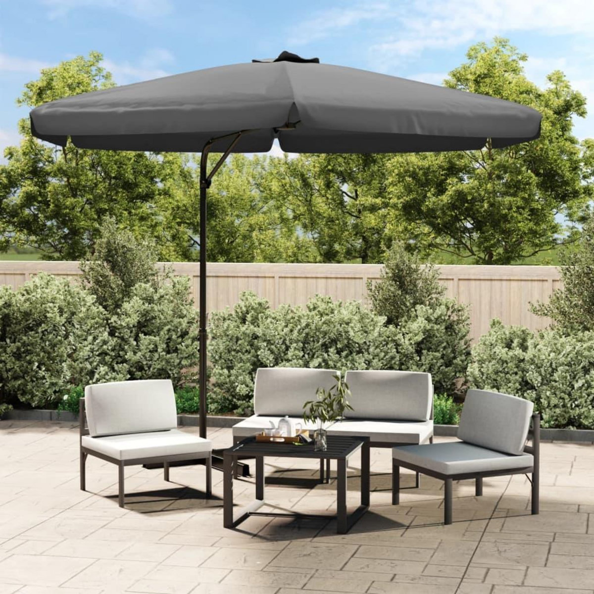 VIDAXL Parasol d'exterieur avec poteau en acier 300 cm Anthracite