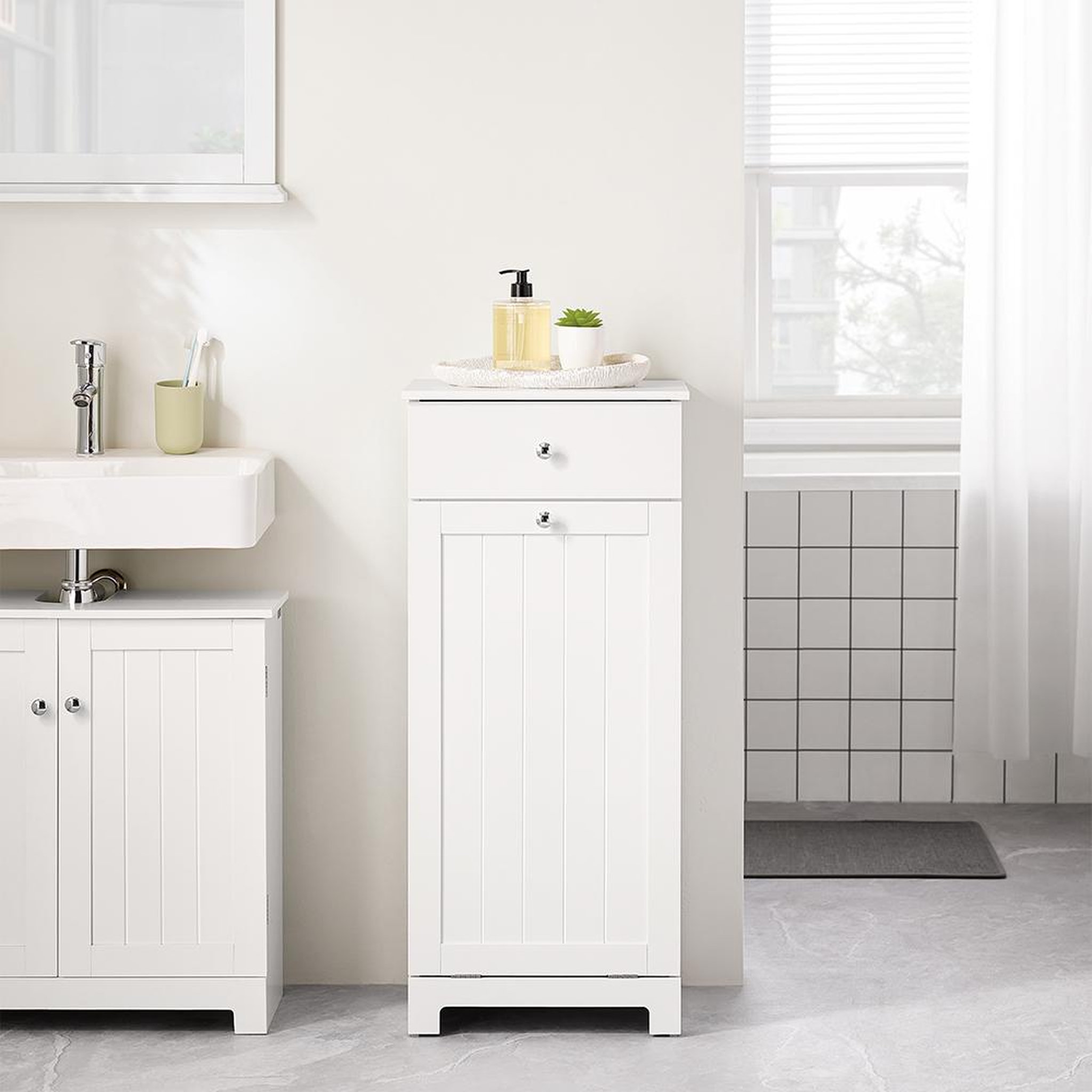 Voir la diapositive 2 : SOBUY SoBuy - Meuble de salle de bain bas avec un tiroir - Moderne - BZR21-II