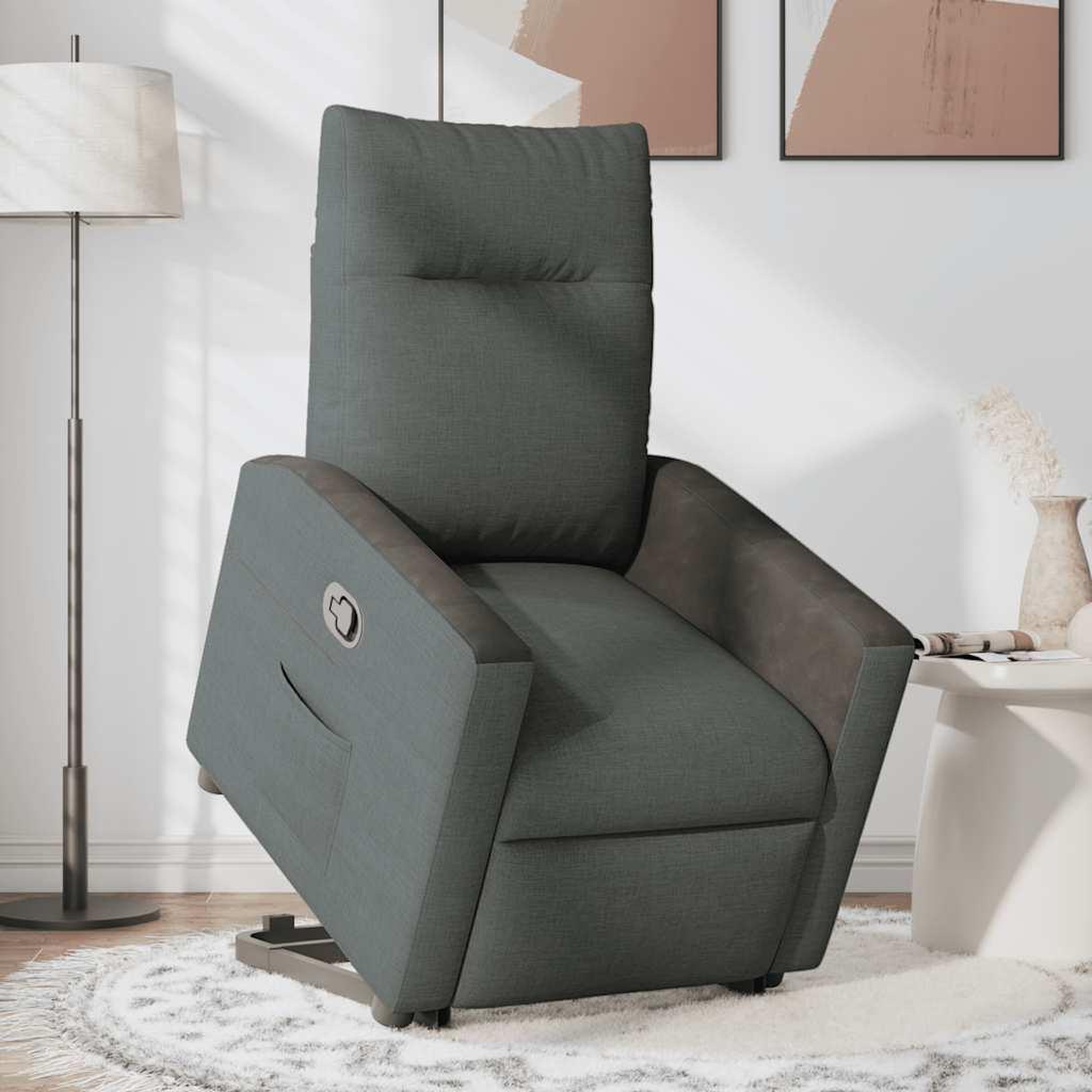 Voir la diapositive 3 : VIDAXL Fauteuil inclinable Gris fonce Tissu