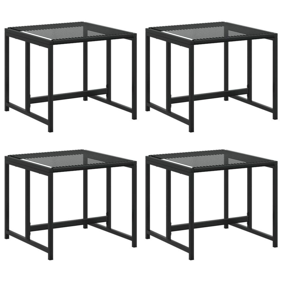 VIDAXL Tabourets de jardin lot de 4 noir resine tressee