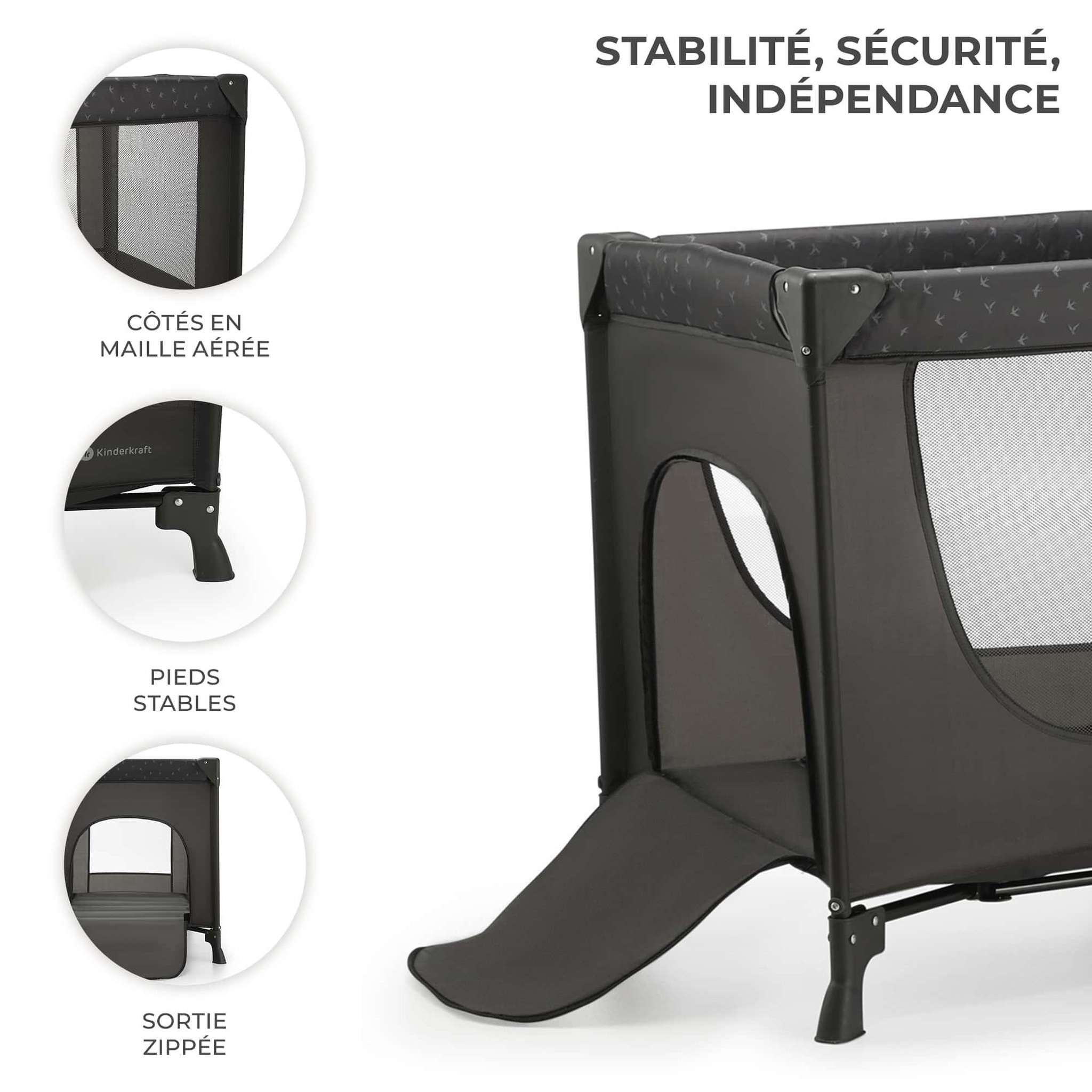 Voir la diapositive 4 : KINDERKRAFT Lit parapluie pliant pour bebe lit de voyage et parc