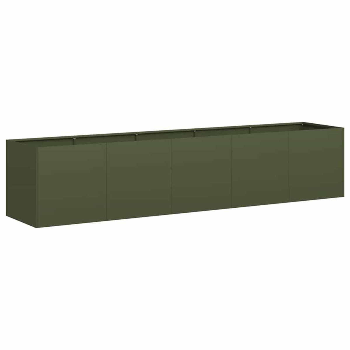 VIDAXL Jardiniere vert olive 200x40x40 cm acier lamine a froid
