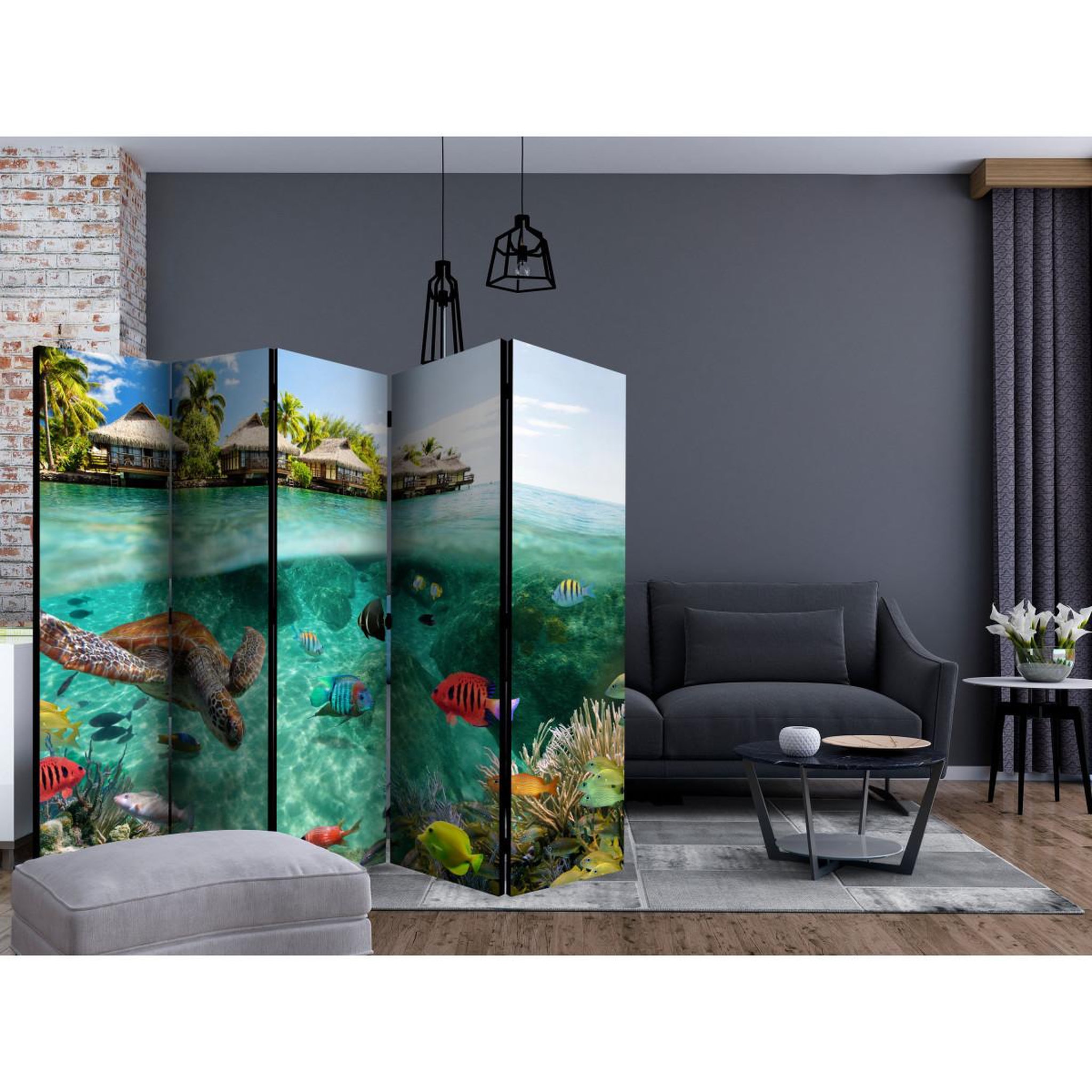 Voir la diapositive 2 : Paris Prix Paravent 5 volets  under the surface of water  172x225cm