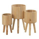 Paris Prix Lot de 3 Cache-Pots en Bois  Paul  49cm Naturel