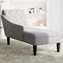 Voir la diapositive 3 : VIDAXL Fauteuil long avec coussin et accoudoir droit gris nuage tissu
