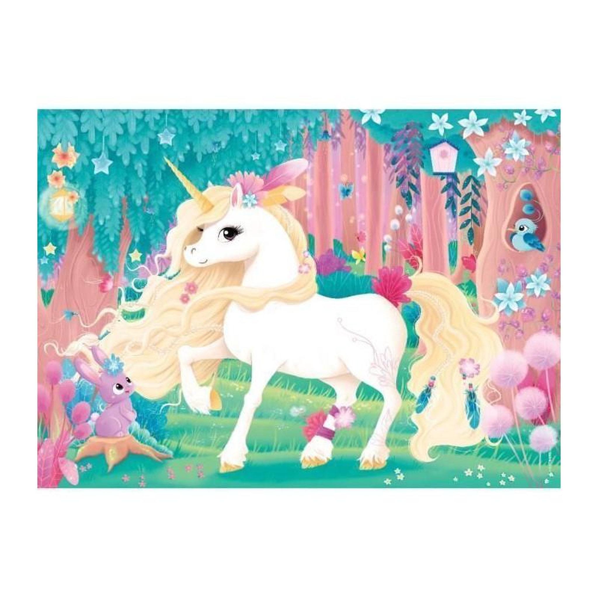 Voir la diapositive 2 : Nathan Puzzle enfant 45 pièces – Jolie licorne – Ravensburger