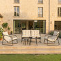 Voir la diapositive 6 : CONCEPT USINE Salon de jardin 4 places gris et beige avec tables basses ATRANI