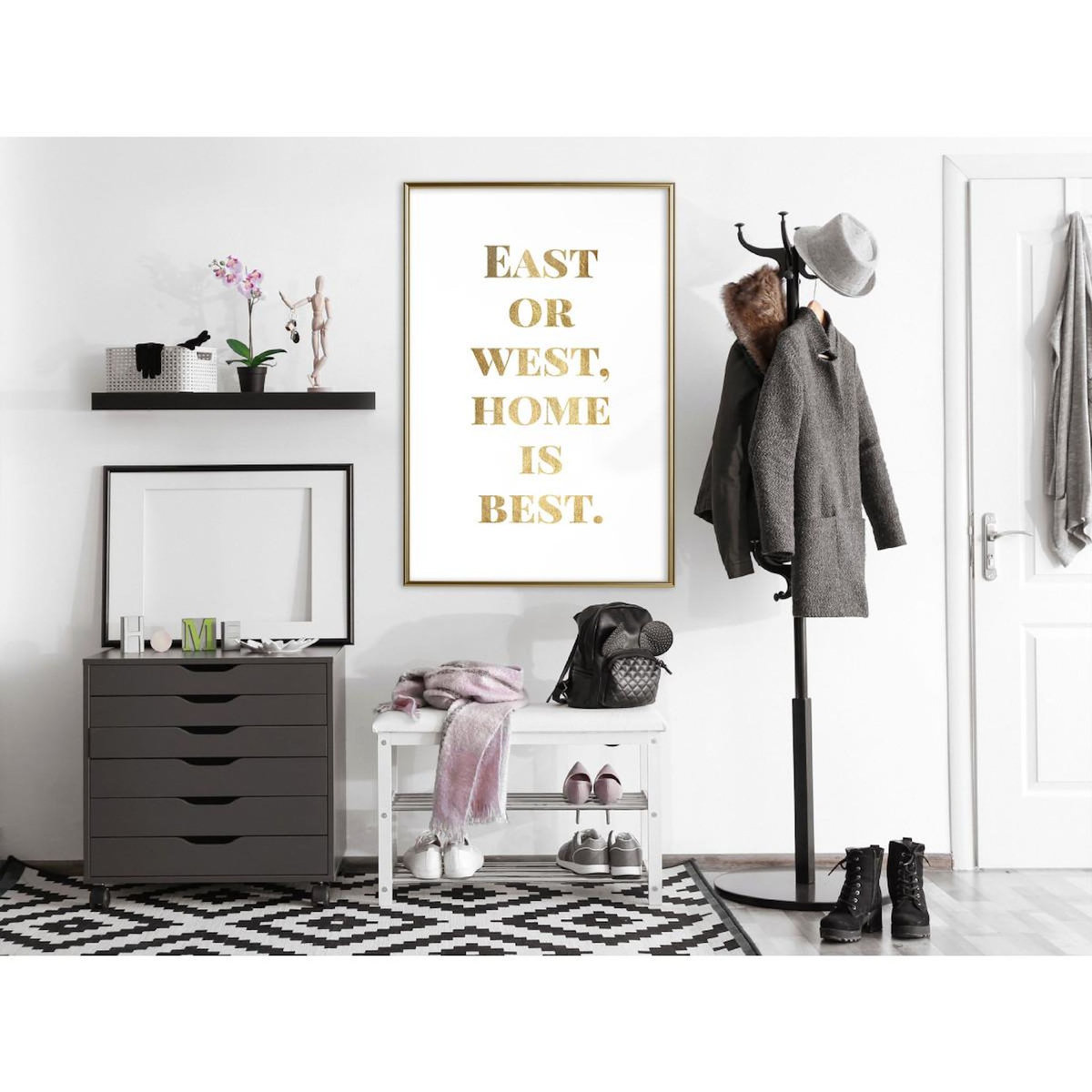 Paris Prix Affiche Murale Encadrée  Home Is Best Gold
