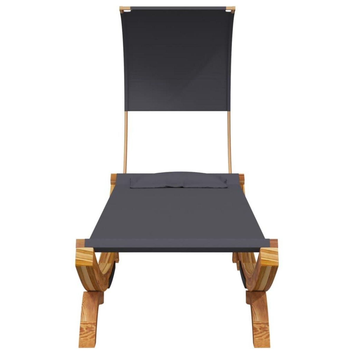 VIDAXL Lit repos et auvent 100x200x126 cm Bois courbe Anthracite