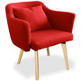 Voir la diapositive 1 : Paris Prix Fauteuil Scandinave en Tissu  Delante  67cm Rouge