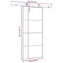 Voir la diapositive 6 : VIDAXL Porte coulissante kit de quincaillerie noir 90x205 cm verre ESG