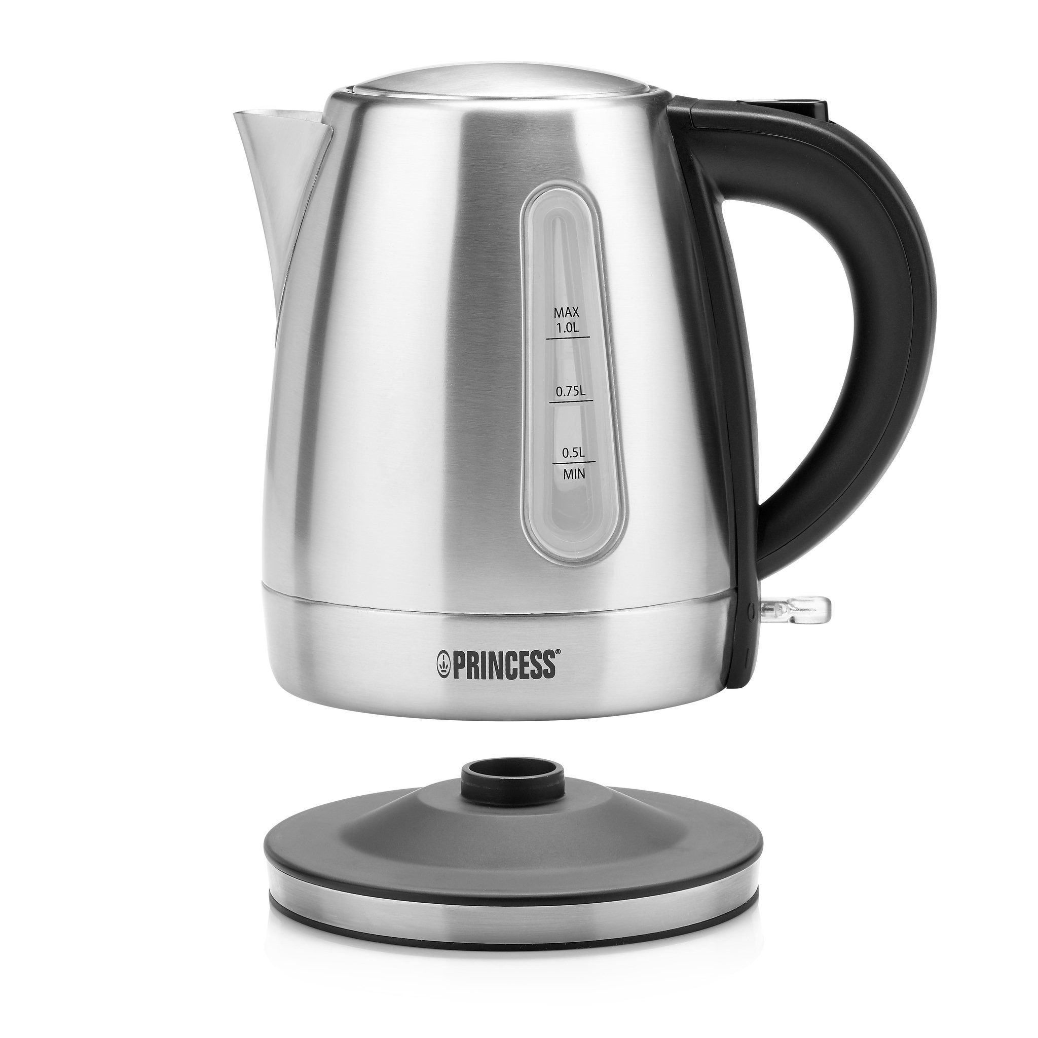 Voir la diapositive 4 : PRINCESS Bouilloire sans fil 1l 2200w noir/inox - 236023-01-001