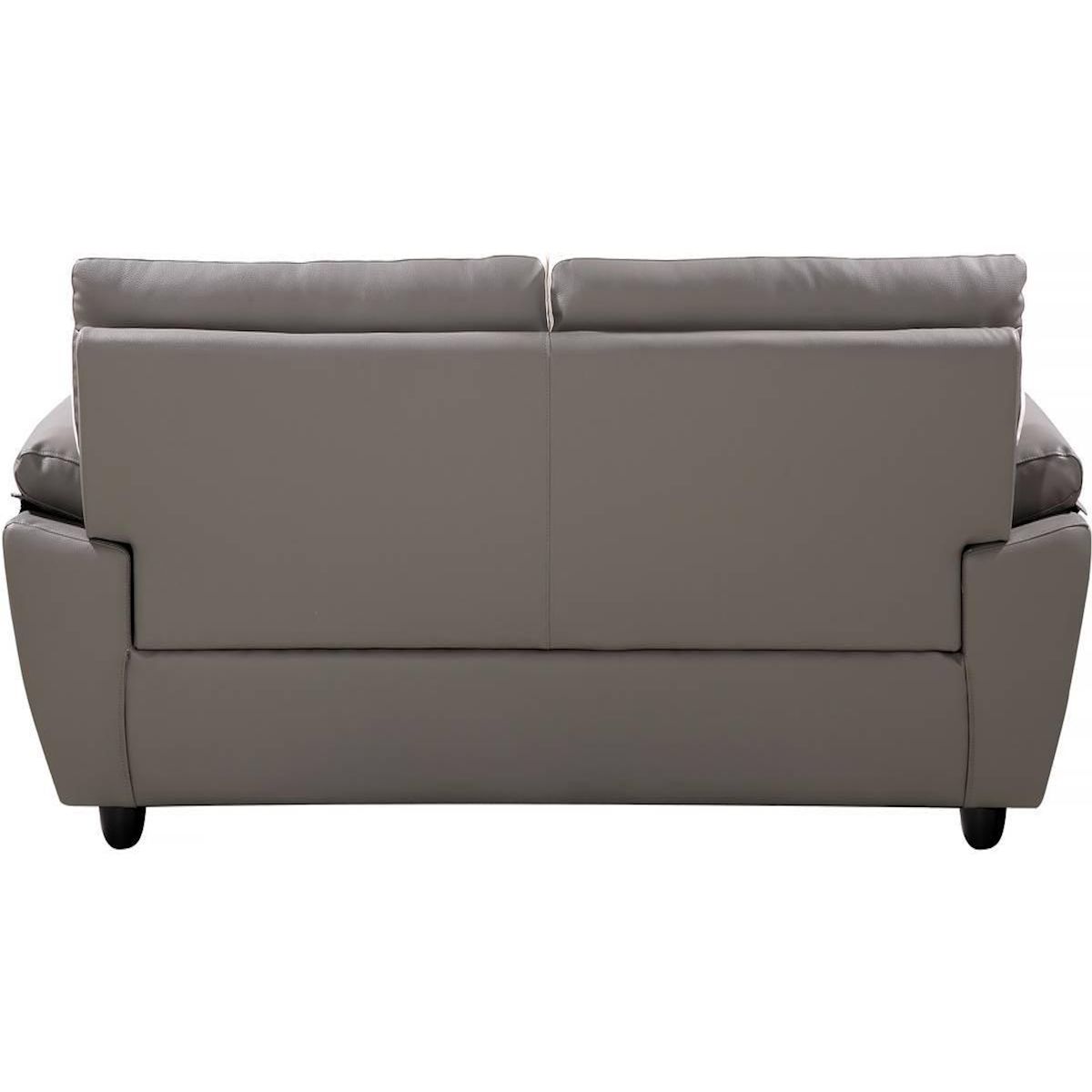 Habitat et Jardin Canapé fixe en cuir reconstitué et PVC   Dallas  - 210 x 88 x 90 cm - 3 places - Gris/Blanc