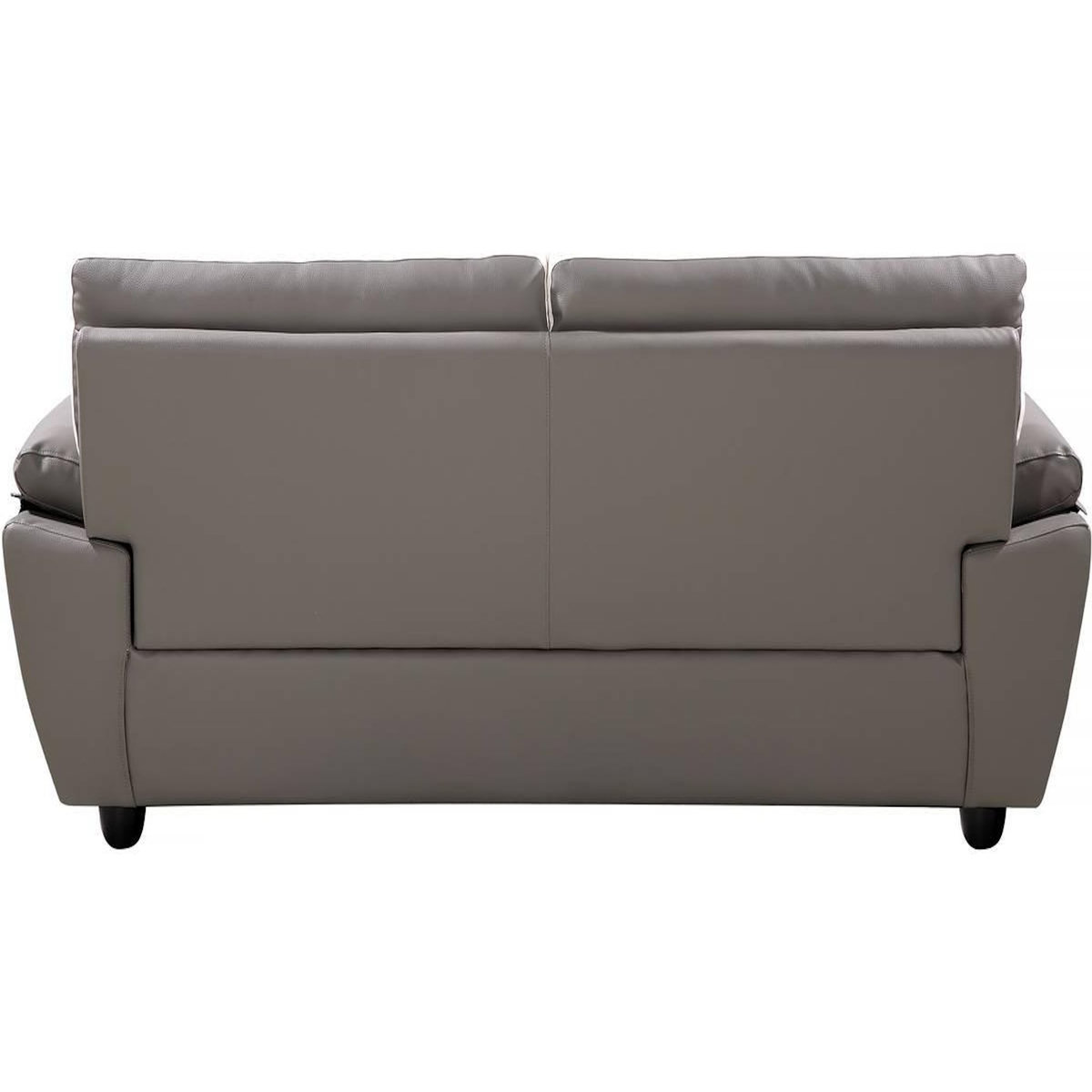 Habitat et Jardin Canapé fixe en cuir reconstitué et PVC   Dallas  - 210 x 88 x 90 cm - 3 places - Gris/Blanc