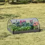 OUTSUNNY Mini serre de jardin serre à tomates mini serre pour semis carré potager bois sapin gris bâche PVC