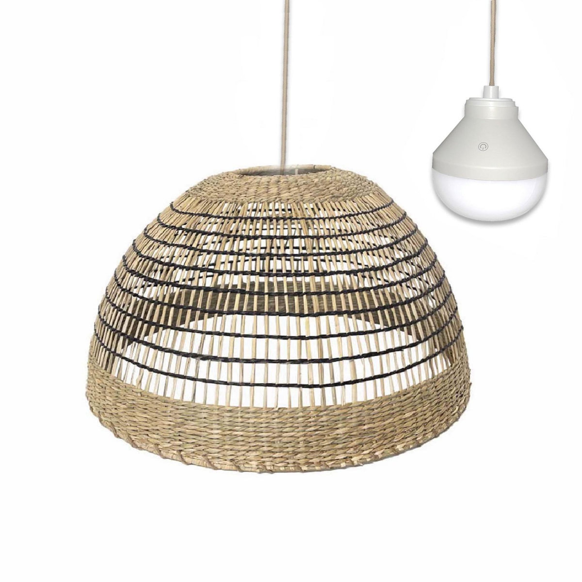 Lumisky Suspension d'extérieur nomade CESARE Beige Herbe marine H19cm