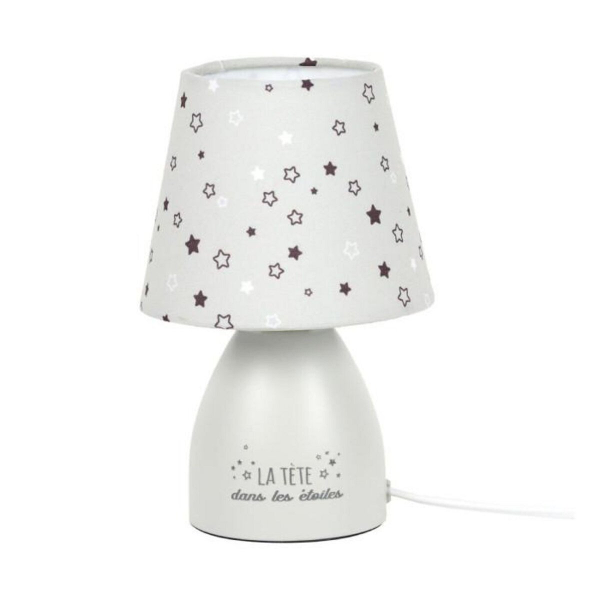 Paris Prix Lampe de Chevet Enfant  Étoiles  19cm Gris